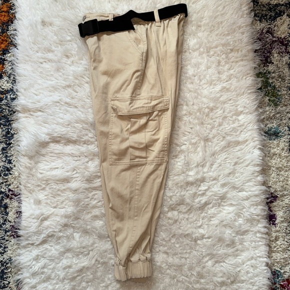 Rue21 Boyfriend Cargo Jogger Style Cozy Belted Pant, Size S - Picture 2 of 14